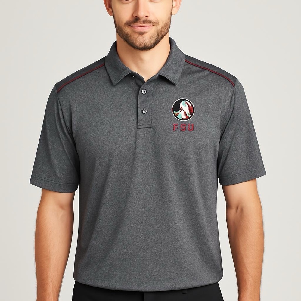 NWT FSU Charcoal and Burgundy Sports Polo